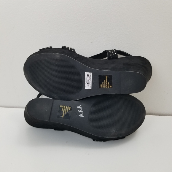 Torrid Black Faux Suede Jeweled Platform Wedges 12W - Picture 8 of 9